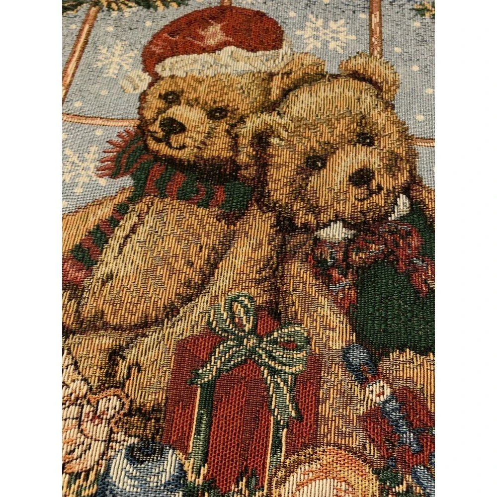 Vintage Teddy Bear Placemats 18x12 In Tapestry Set of 8 Christmas Kitchen Decor